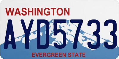 WA license plate AYD5733