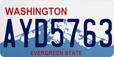 WA license plate AYD5763