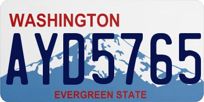 WA license plate AYD5765
