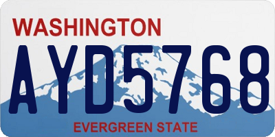 WA license plate AYD5768