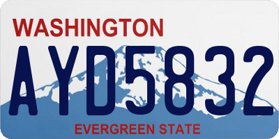 WA license plate AYD5832