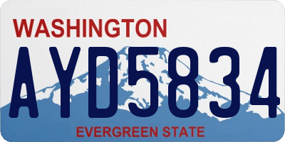 WA license plate AYD5834