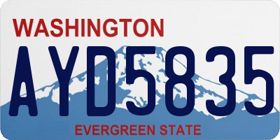 WA license plate AYD5835