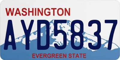 WA license plate AYD5837