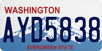 WA license plate AYD5838