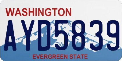 WA license plate AYD5839