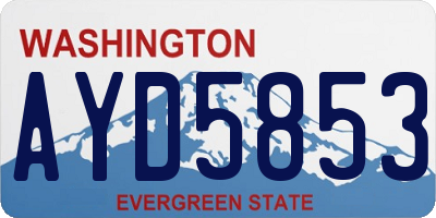WA license plate AYD5853