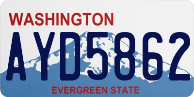 WA license plate AYD5862