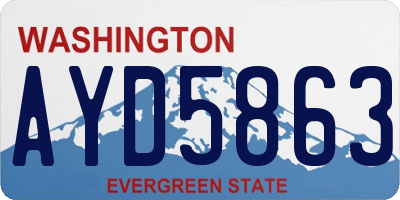 WA license plate AYD5863
