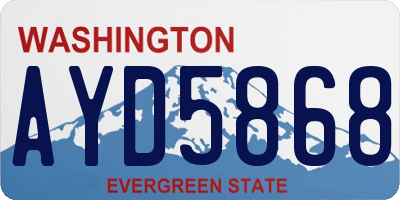 WA license plate AYD5868