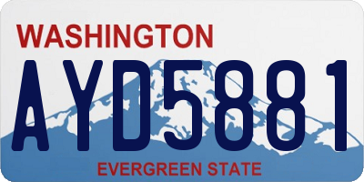 WA license plate AYD5881