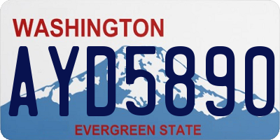 WA license plate AYD5890