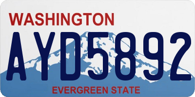 WA license plate AYD5892