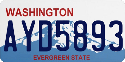 WA license plate AYD5893