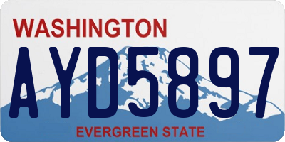 WA license plate AYD5897