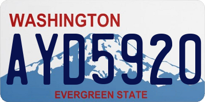 WA license plate AYD5920