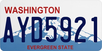WA license plate AYD5921