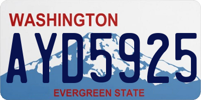 WA license plate AYD5925