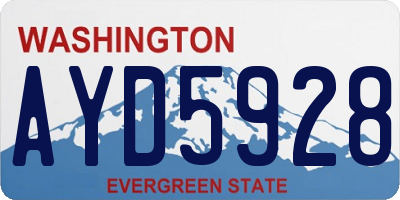 WA license plate AYD5928