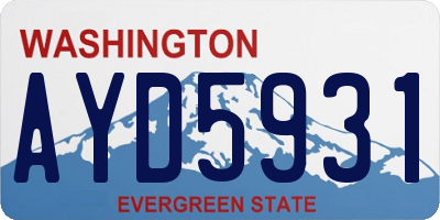 WA license plate AYD5931
