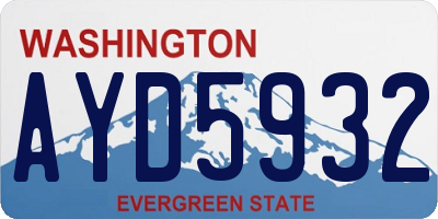 WA license plate AYD5932