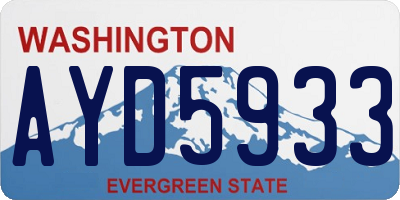 WA license plate AYD5933