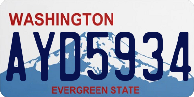 WA license plate AYD5934