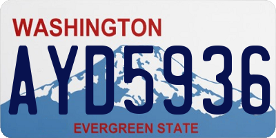 WA license plate AYD5936