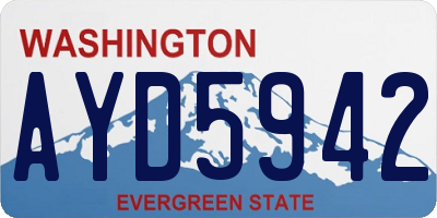 WA license plate AYD5942