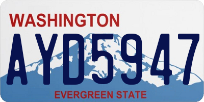 WA license plate AYD5947