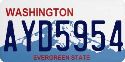 WA license plate AYD5954