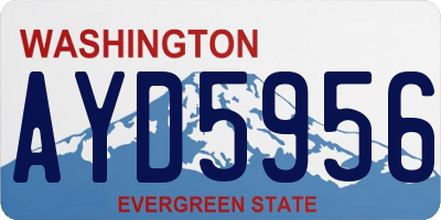 WA license plate AYD5956