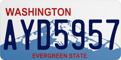 WA license plate AYD5957