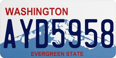 WA license plate AYD5958