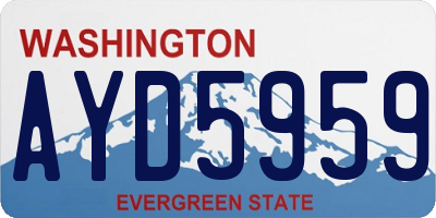 WA license plate AYD5959