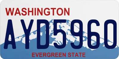 WA license plate AYD5960