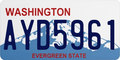 WA license plate AYD5961