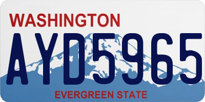 WA license plate AYD5965