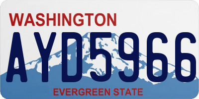WA license plate AYD5966