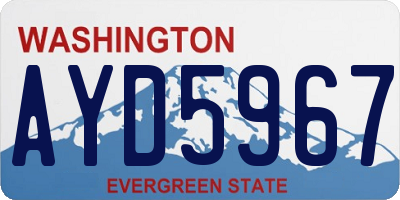 WA license plate AYD5967