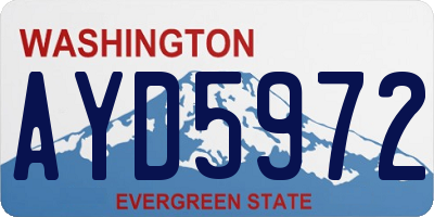 WA license plate AYD5972