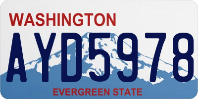 WA license plate AYD5978