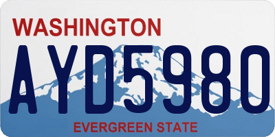 WA license plate AYD5980