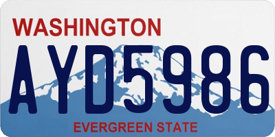 WA license plate AYD5986