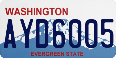 WA license plate AYD6005