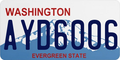 WA license plate AYD6006
