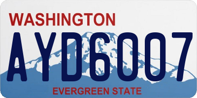 WA license plate AYD6007