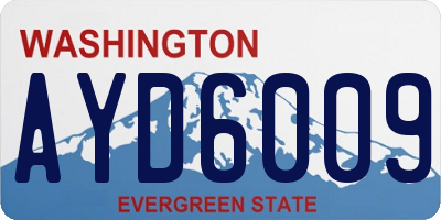 WA license plate AYD6009