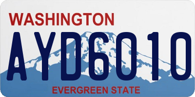 WA license plate AYD6010