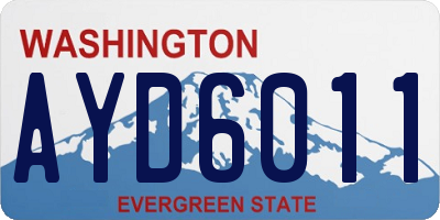 WA license plate AYD6011